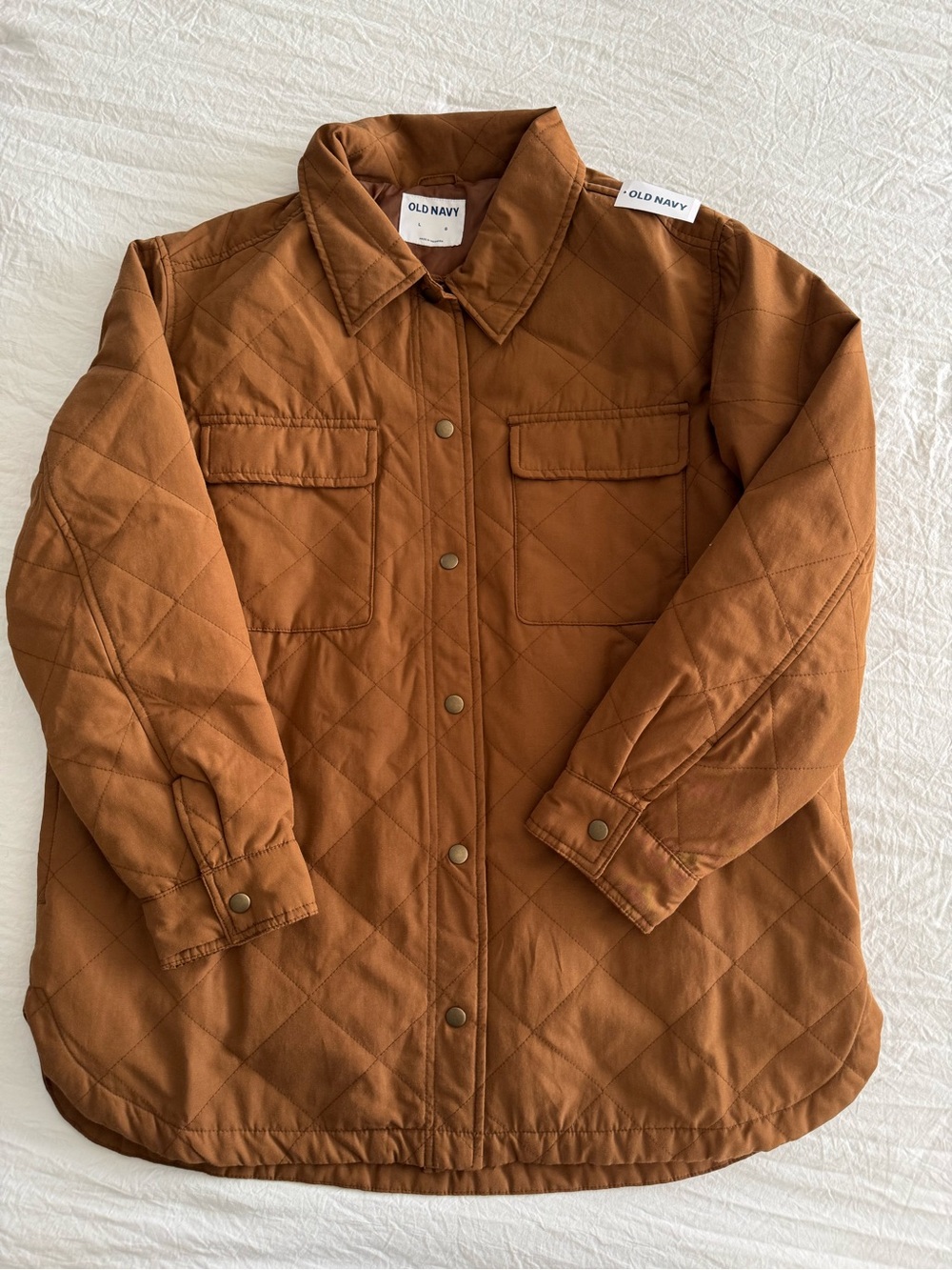 Old Navy NWT Quilted Brown Women's Utility Jacket Brown Shacket - Picture 4 of 14